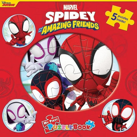 Marvel Spidey et ses amis extraordinaires – Mon premier livre de puzzles : puzzles pour enfants, livre cartonné de 10 pages, 5 puzzles à assembler : livre de puzzles pour les enfants et les tout-petits dès 3 ans