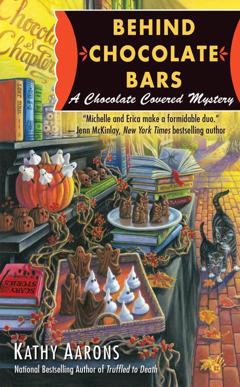 Derrière les tablettes de chocolat