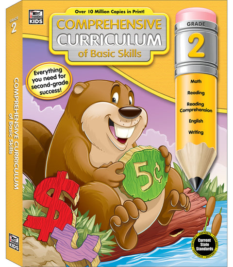 Carson Dellosa Comprehensive Curriculum of Basic Skills Second Grade Workbook, Reading Comprehension, Language Arts, Spelling, Grammar, Math, and Writing Practice, Classroom or Homeschool Curriculum