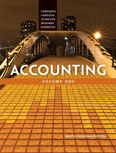 Accounting, Volume 1, Ninth Canadian Edition (9th Edition)
