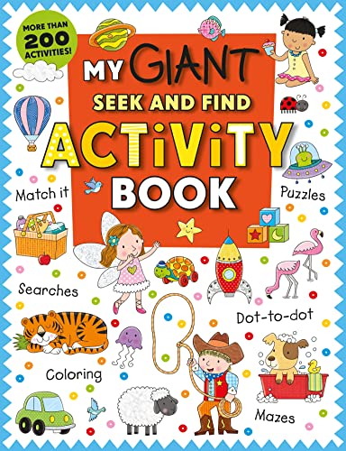 Mon immense livre d’activités « Cherche et trouve » : plus de 200 activités, dont des jeux d’association, des puzzles, des jeux de recherche, des jeux de points à relier, des coloriages, des labyrinthes et bien plus encore !