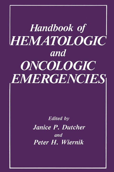 Manuel des urgences hématologiques et oncologiques