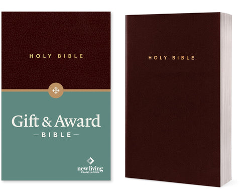 Bible Cadeau et Récompense NLT (similicuir, bordeaux, texte en rouge)