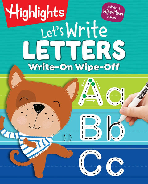 Write-On Wipe-Off Let's Write Letters: Write and Wipe Handwriting Practice for Kids Ages 3-6, Dry Erase Workbook with Kids Writing Practice, Uppercase and Lowercase Letter Tracing, Mazes and More