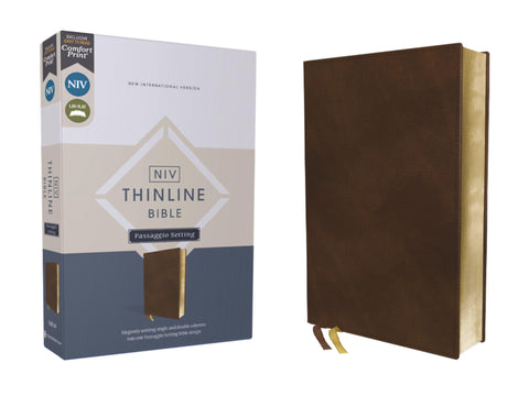 Niv, Bible Thinline, mise en page Passaggio, Leathersoft, marron, lettres rouges, Comfort Print : Nouvelle version internationale, Leathersoft, marron, lettres rouges, Thinline, Comfort Print, mise en page Passaggio