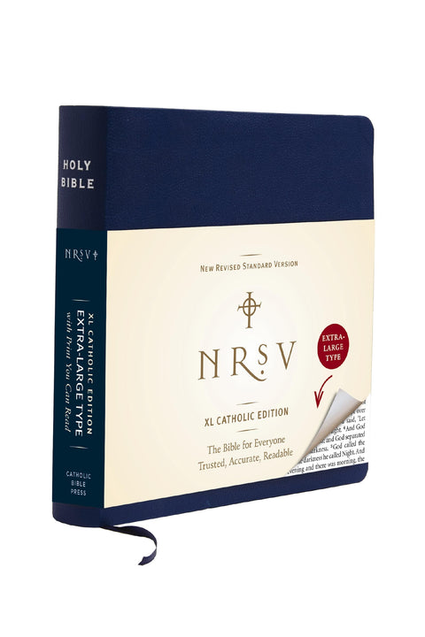 NRSV XL, Édition catholique, similicuir bleu marine : Sainte Bible