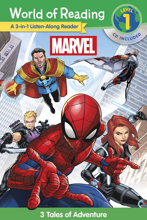 World of Reading Marvel 3-en-1 : Lecteur audio avec 3 histoires d'aventure : Ceci est Spider-Man / Ceci est Doctor Strange / La nouvelle équipe