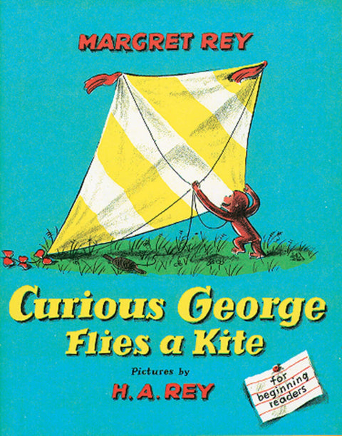 Georges curieux fait voler un cerf-volant