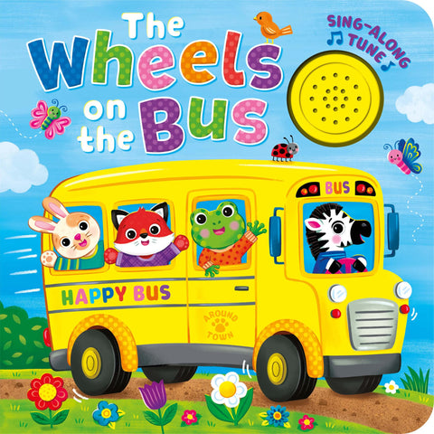 Livre de chansons « Les roues du bus » – Livre cartonné musical à 1 bouton pour tout-petits et bébés | Livre sonore à chanter avec d’adorables amis les animaux | Dès 1 an