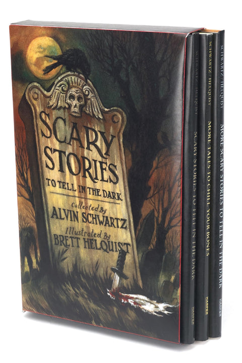 Scary Stories Box Set, includes Scary Stories 1, More Scary Stories and Scary Stories 3: Complete Collection with Brett Helquist Art
