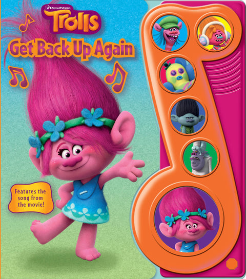 DreamWorks Trolls - Petit livre sonore « Get Back Up Again » avec note de musique - Livre-jouet musical - PI Kids