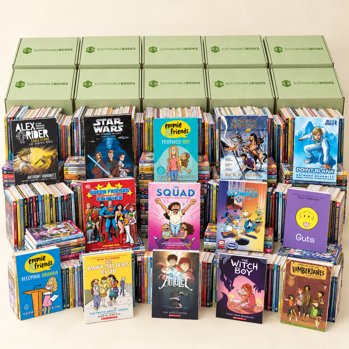 Large: comics and graphic novels donation package example
