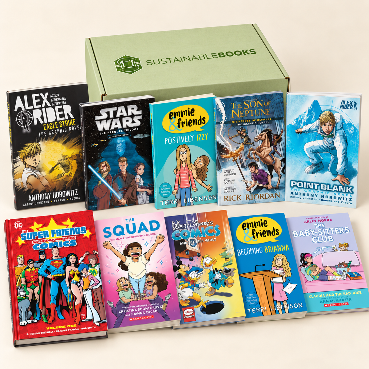 Small: comics and graphic novels donation package example